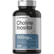 Choline and Inositol | 1000mg | 200 Capsules | by Horbaach