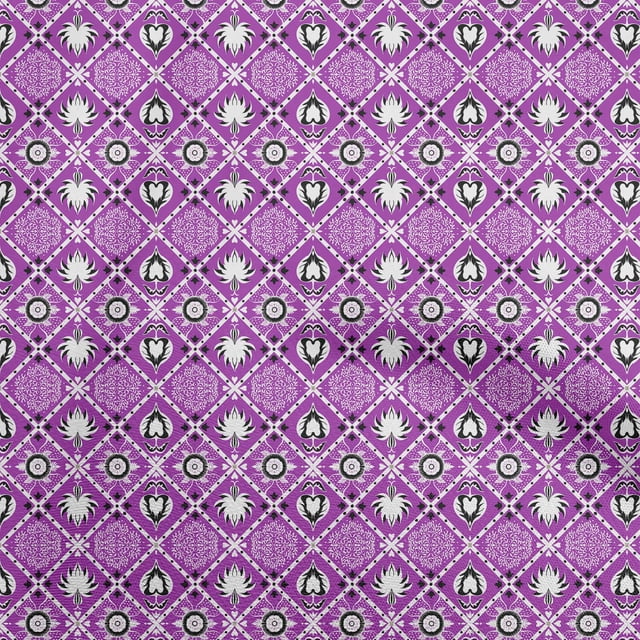 oneOone Viscose Chiffon Purple Fabric Block Sewing Material Print Fabric By The Yard 42 Inch Wide