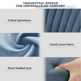 thumbnail image 5 of Home Office Chair, Mid Back Armless Fabric Upholstered Desk Chair with Wheels Adjustable Swivel Vanity Chair for Bedroom,Living Room, Blue, 5 of 8