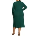 thumbnail image 3 of Agnes Orinda Plus Size Sweater Dress for Women Lightweight Long Sleeve Knit Pullover Midi Dresses 1X Green, 3 of 6