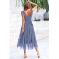 thumbnail image 2 of Vestido PRETTYGARDEN de tul midi con fruncido y volantes sin mangas XXL, 2 of 7