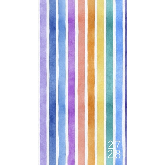 Willow Creek Press Painted Stripes 2-Year 2027-28 3.5" x 6.5" Monthly Pocket Planner (66065)