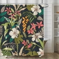 thumbnail image 3 of Floral Watercolor Plant Shower Curtain, Green Leaf Jungle Nature Flowers Pretty Fresh Farmhouse Botanic Shower Curtain Set for Bathroom Decor with 12 Hooks Waterproof Durable Fabric 72x72, 3 of 6