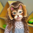 thumbnail image 6 of DIY Cat Face Mask Craft Kit, Includes Blank Cat Masks, Faux Fabric and Plastic Mesh, Perfect for Holiday Decorations and Costume Parties, Easy to Customize with Paints and Embellishments, I, 1set, 6 of 9