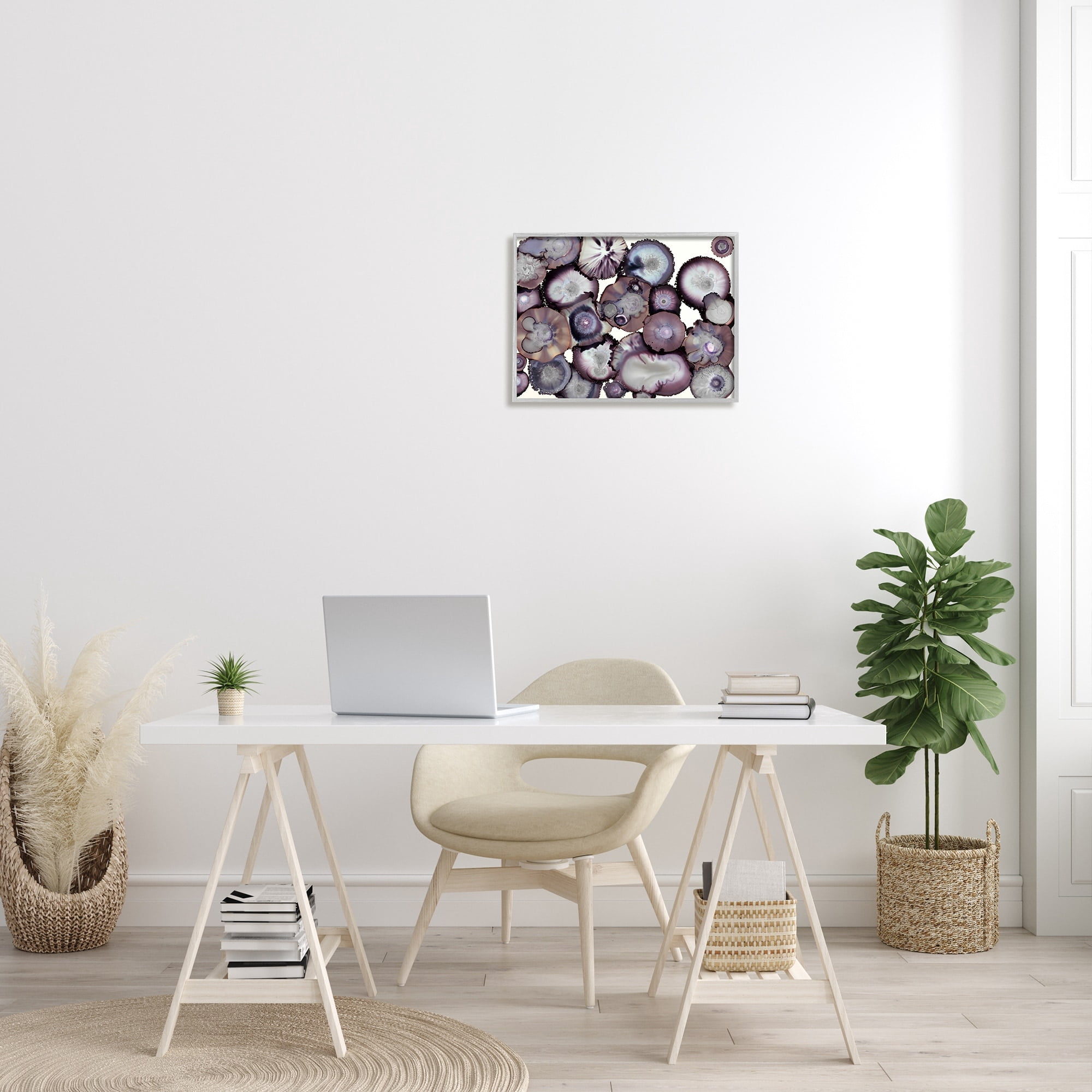 Stupell Industries Grey and Purple Abstract Geode , 16 x 20,Design by Laura Van Horne