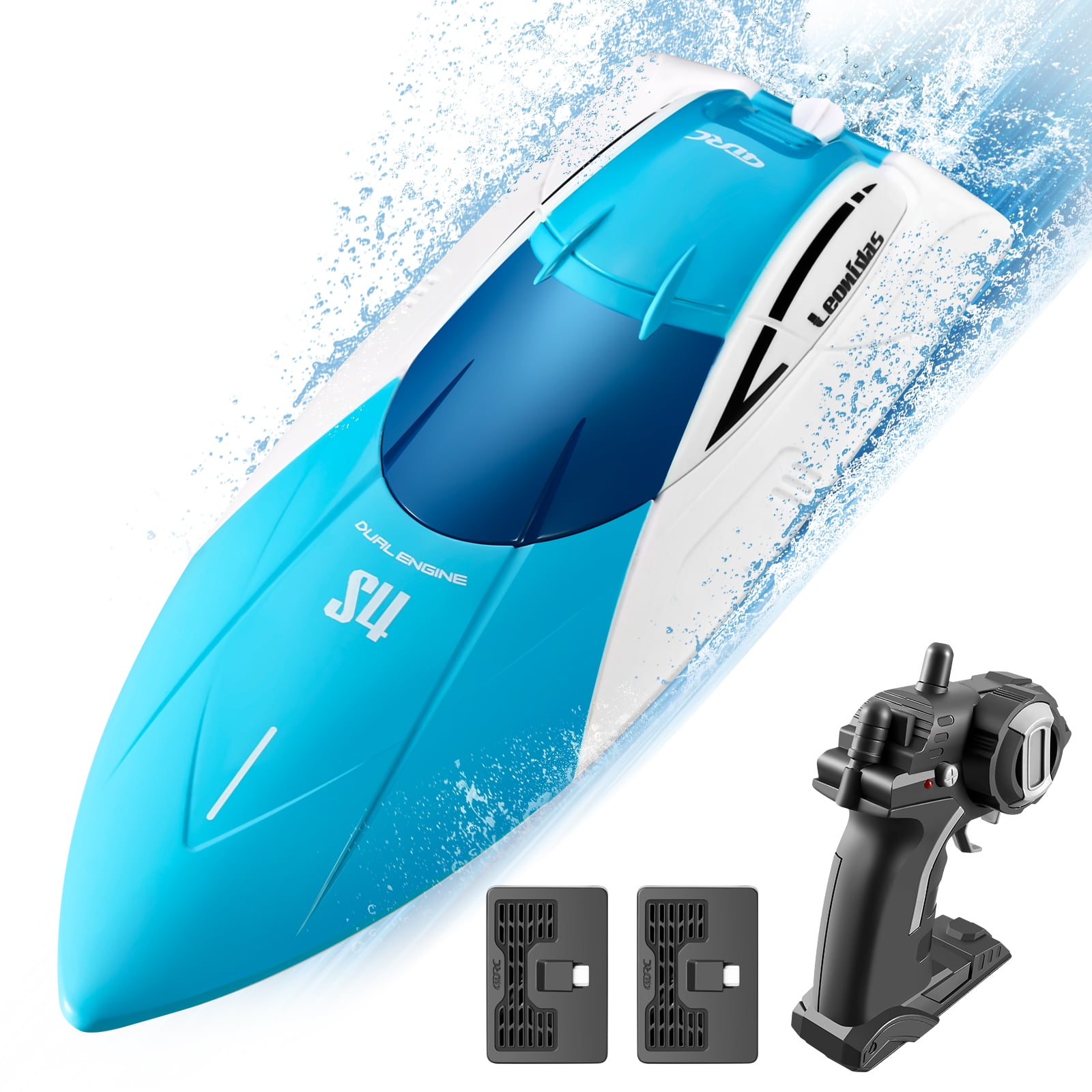 4DRC S4 RC Boat Remote Control Boat for Pools and Lakes, 4 Channel 2