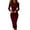 Wine, variant on Fashionable Breasted Long Sleeved Commuter Suit Dress with Autumn Waist Cinching and Sexy Women's Hip Hugging Dress