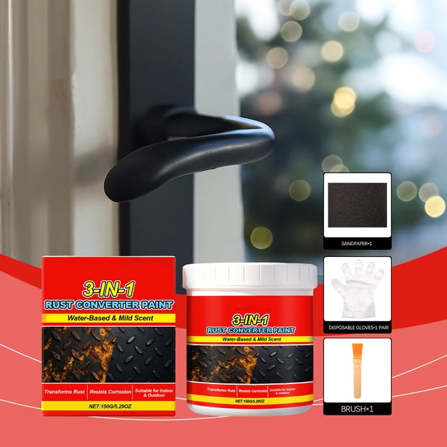 Metal Rust Removal Paint Set,Effortlessly Dissolve and Prevent Rust,Protective Coating for Automotive Furniture Tools,150g Eco-Friendly Formula,Fast-Acting, Long-Lasting, Non-Toxic Transformer