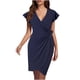 thumbnail image 1 of Vestido cruzado de imitación para mujer con cuello en V profundo y manga con volantes Fridja  hj3560, 1 of 8