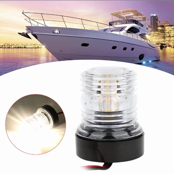 12-24V White LED Navigation Light 360 Degree All-Round Light Sailing Signal Lamp for Yacht Boat Stern Anchor Light