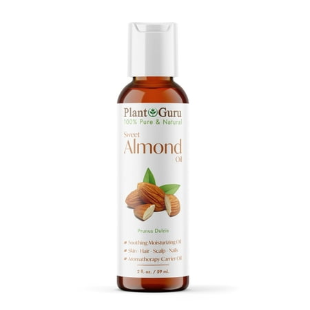 Sweet Almond Oil 2 oz Cold Pressed Carrier 100% Pure Natural For Skin, Body, Face, and Hair Growth Moisturizer. Great For Creams, Lotions, Lip balm and Soap Making