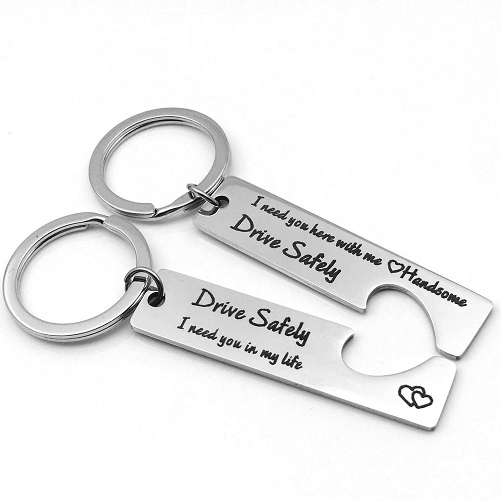 Drive Safe Handsome I Love You Keychain Gifts for Boyfriend Husband Valentines Day Gifts Dad Christmas Gift Stocking Stuffer
