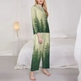 thumbnail image 4 of Disketp Pajamas Set Long Sleeve Sleepwear Womens Button Down Nightwear Pj Sets-Fog Forest, 4 of 9
