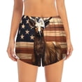 thumbnail image 2 of Vsdgher Deer American Flag Vintage Athletic Shorts for Women, Women's Running Double Layer Shorts, High Waisted Yoga Shorts, Workout Athletic Shorts-X-Large, 2 of 7