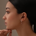 thumbnail image 2 of Charmsy Huggie Hoop Earrings for Women | Rhodium Plated Cubic Zirconia Tassel Chain Earrings, 2 of 6