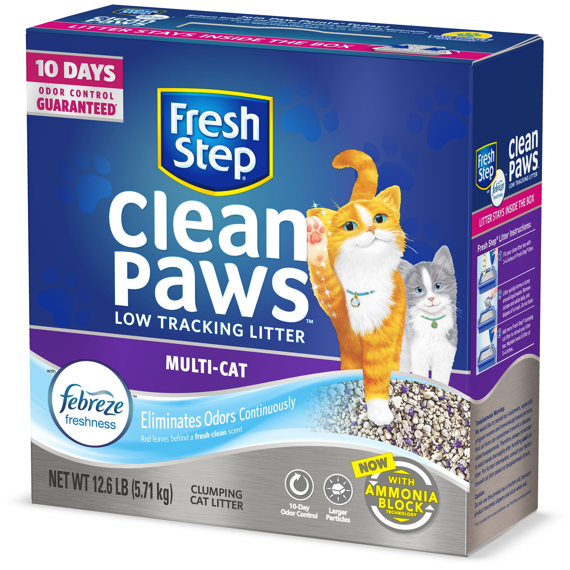 Fresh Step Clean Paws MultiCat Scented Litter With The Power Of