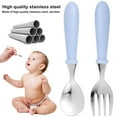 thumbnail image 2 of 2pcs Stainless Steel Baby Tableware Set Portable Baby Spoon and Fork Set with Storage Box  Cute Baby Cutlery Set Self-Feeding Learning Dishwasher Safe Baby Equipment for Child Toddler, 2 of 7
