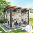 thumbnail image 6 of Outdoor Curtains for Patio Waterproof, Vintage Blue Floral Outdoor Privacy Panels Grommet, Butterflies Watercolor Flower Tan Blackout Outside Curtains for Porch/Cabana/Pergola/Gazebo 54"x95", 1 Panel, 6 of 8