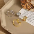 thumbnail image 3 of 2pcs/set Women Rings Exaggerated Lines Rings for Women Fashion Simple Distorted Geometric Party Statement Designer Jewelry Gift Gold resizable, 3 of 5