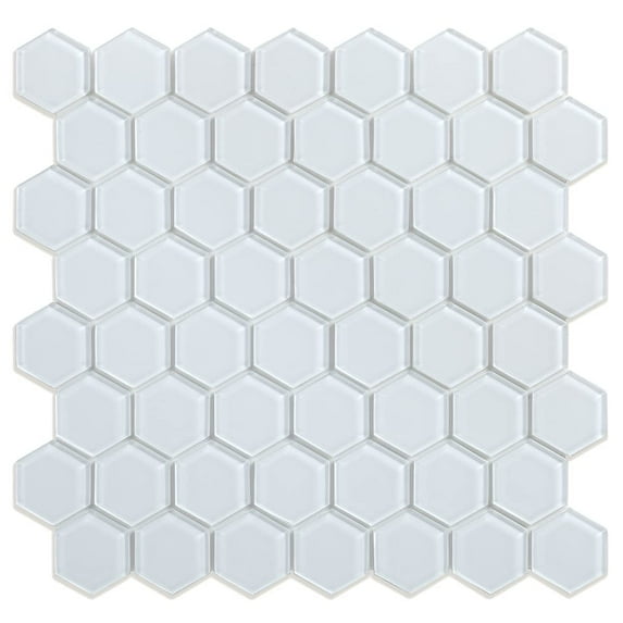 Sea Breeze White 11.51 in x 11.06 in 5 mm Glass Peel and Stick Wall Mosaic Tile (5.30 sq.ft/Case)