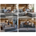thumbnail image 3 of CHIC HOUSE 168" Oversized Modular Sofa, Extra Deep Cloud Chenille Sectional Couch with Ottoman Chaise, Fluffy 4 Seater Sofa for Living Room, Villa, Gray, 3 of 10