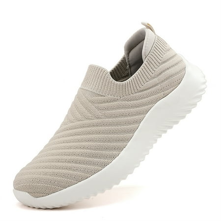 

HAOSHIDUO Women Slip On Fabric Walking Shoes Comfortable Breathable Non Slip Shoes for the Middle-aged and Elderly Lightweight Soft Casual Shoes MD Outsole