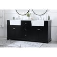 thumbnail image 3 of Elegant Decor Franklin 72" Wood Double Bathroom Vanity in Black, 3 of 6