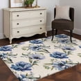 thumbnail image 3 of Navy Blue Floral Area Rug 4x6 FT, Non Slip Kids Room Carpet, Vintage Flowers Elegant Pastoral Rustic Washable Soft Floor Carpet Non-Shedding Throw Rug for Dorm Kitchen Study Room Home Office Bedside, 3 of 9