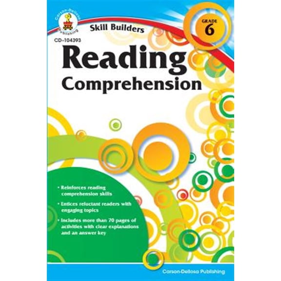 Pre-Owned Carson Dellosa Skill Builders Reading Comprehension WorkbookLanguage Arts Grade 6 Reproducible Activity Book With Reading Passages and Activities (80 pgs) Paperback