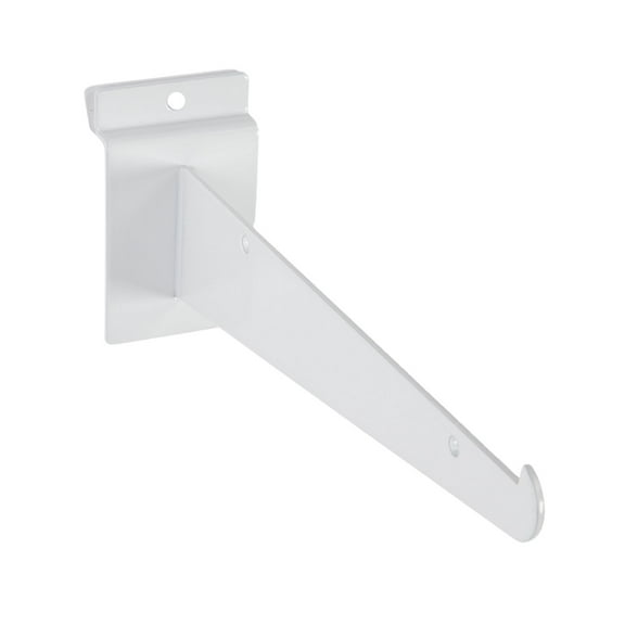 8 inch White Shelf Bracket for Slatwall - Pack of 10
