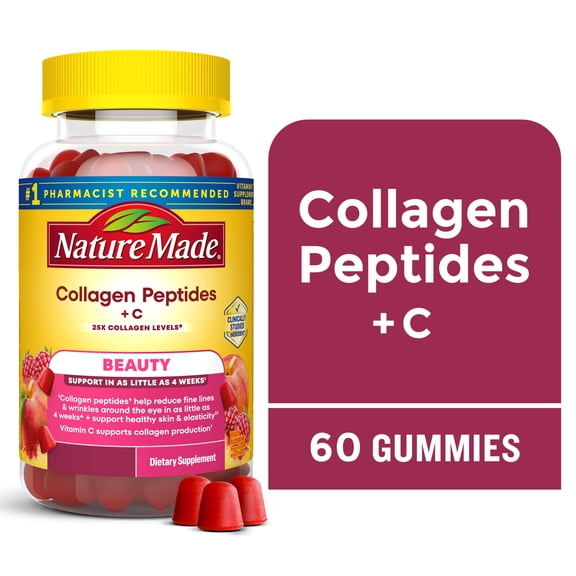 Nature Made Collagen Peptides C Gummies, Collagen for Skin Support, 60 Count