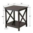 Topeakmart 2 Tiers XDesign Wood End Table Storage Display End Table