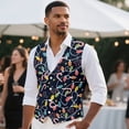 thumbnail image 2 of Uorisanigo Christmas Light Mens Vest Size 3XL V Neck Men's Suit Vest Casual Lightweight with Pockets Waistcoat Casual Vests Stylish for Prom, 2 of 7