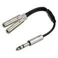 thumbnail image 2 of Splitter Cable Portable Plug Play PVC 6.35mm Male to Dual Female Adapter Cable for Cameras, 2 of 7