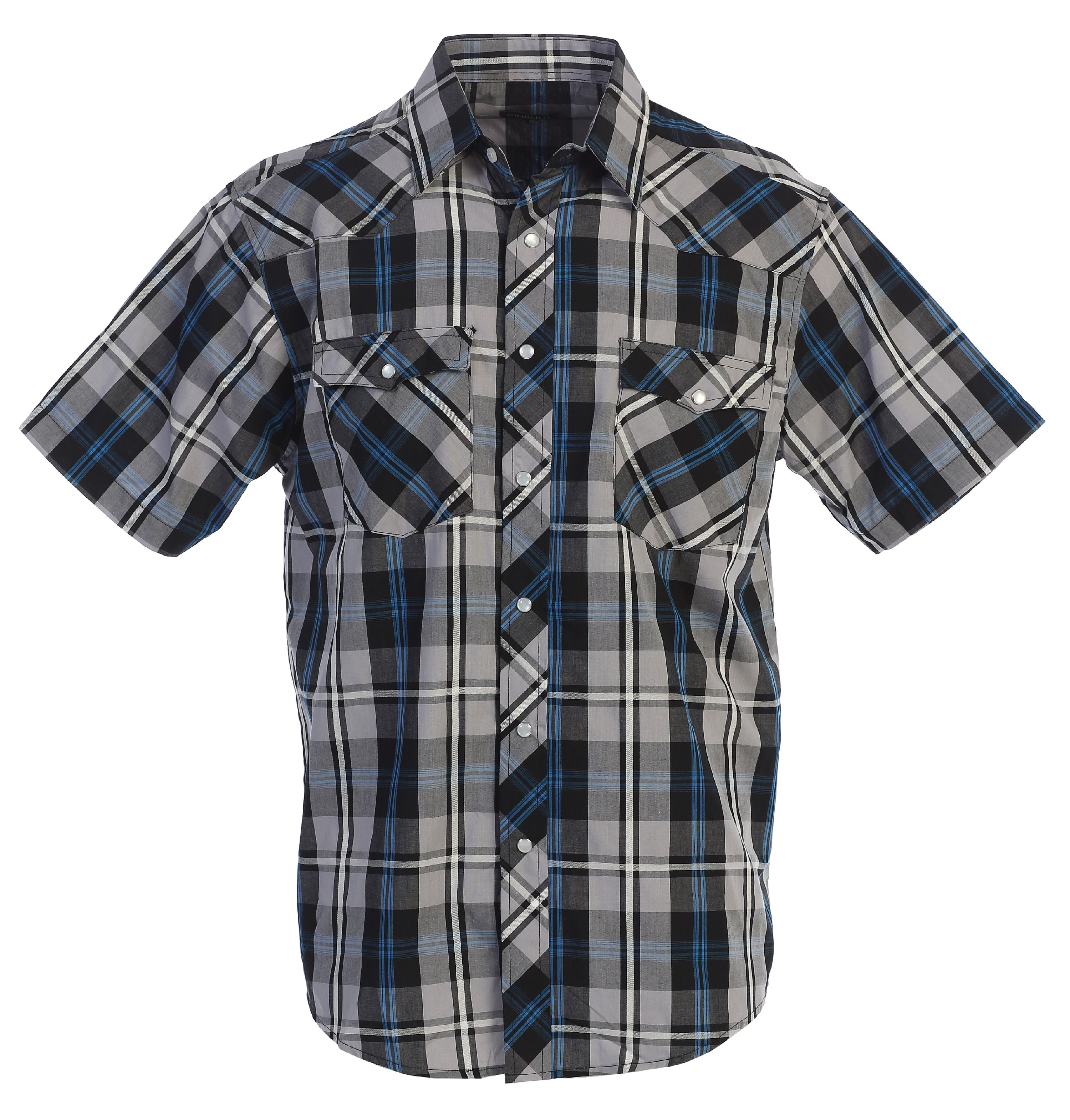 Gioberti Men's Short Sleeve Western Plaid Shirt - Walmart.com