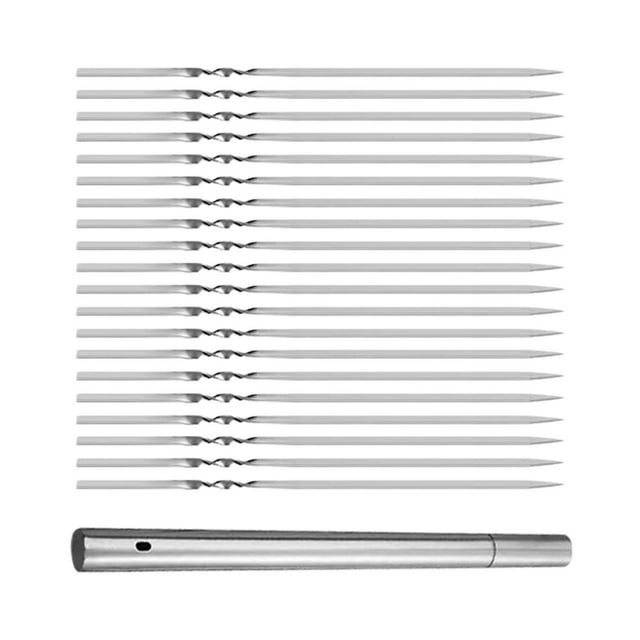 Brochetas para barbacoa Brochetas para asar Cocinar al aire libre 35 cm Agujas para barbacoa Palos Acero inoxidable Cóctel reutilizable Kabob 20 piezas Sunnimix brochetas de kebab