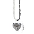 thumbnail image 5 of Fashion Trend Light Luxury Niche Sense Heart Collarbone Chain Temperament Simple Cold Wind Glass Love-shape Necklace, 5 of 6
