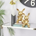 thumbnail image 3 of 12", 11"H Gold Porcelain Ceramic Abstract Balloon Rabbit Sculpture, by DecMode (2 Count), 3 of 9