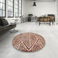 thumbnail image 4 of Ahgly Company Machine Washable Indoor Square Contemporary Brown Area Rugs, 5' Square, 4 of 7