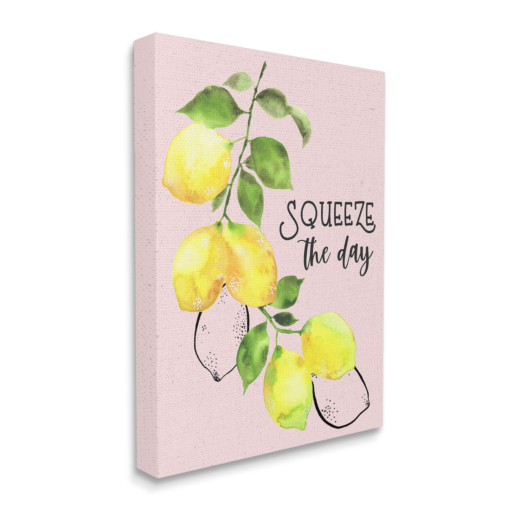 Stupell Industries Squeeze The Day Lemons Food & Beverage Painting Gallery Wrapped Canvas Art Print Wall Art, 30 x 40