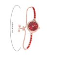 thumbnail image 3 of Summer Accessories Bracelet Women's Exquisite Diamond Dial Watch Ladies Self Winding Wrist Watches Watch Face Light up Dress Women Ladies Wrist Watch Watch for Blind Women Inexpensive Watches, 3 of 5