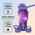 thumbnail image 4 of Coldest Sports Shaker Water Bottle with 3 Lids (Chug Lid, Straw Lid, Loop Lid) Tumbler with Handle, Fits Cup Holder (26 oz, Astro Purple), 4 of 6