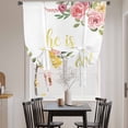 thumbnail image 3 of Pink Floral Tie Up Curtains for Windows, Adjustable Balloon Window Shades, Spring Flowers Elegant Pastoral Kitchen Window Treatments Farmhouse Short Curtains with Rod Pocket 42"x45", 3 of 8