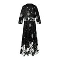 thumbnail image 7 of Wangmeiwg Christmas Dresses for Women Christmas Snowflake Print Long Casual Dress for Women with Round Neck and Half Sleeve Elegant Design 4XL Black, 7 of 7