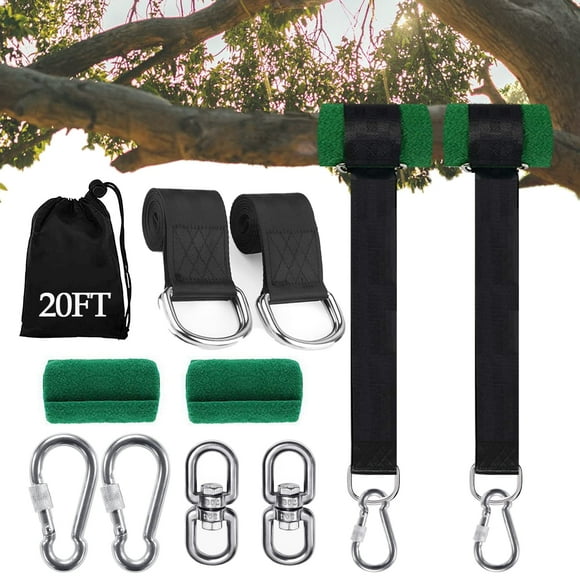 Kit de Correas para Columpio en Árbol Werfeito 20m con Protector de Árbol