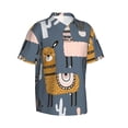 thumbnail image 2 of Kll Men'S Hawaiian Shirt Short Sleeve Button Down Beach Shirts-Llama And Cactus, 2 of 8