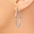thumbnail image 3 of 10K White Gold 2mm Round Hoop Earrings, 3 of 6