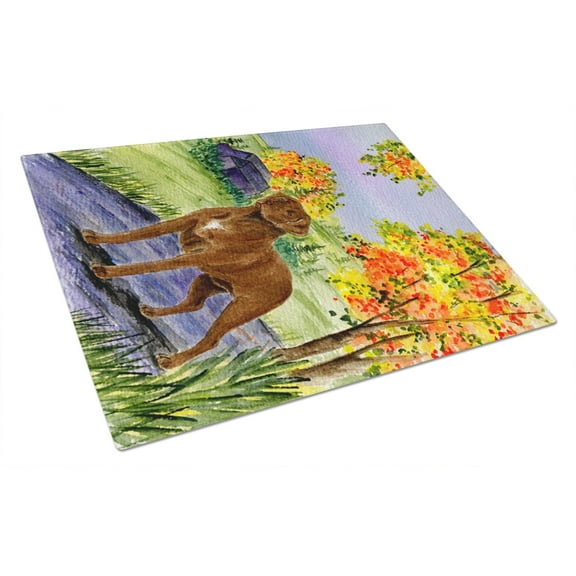 Caroline's Treasures SS8427LCB Chesapeake Bay Retriever Glass Cutting Board Large, 12H x 16W, multicolor