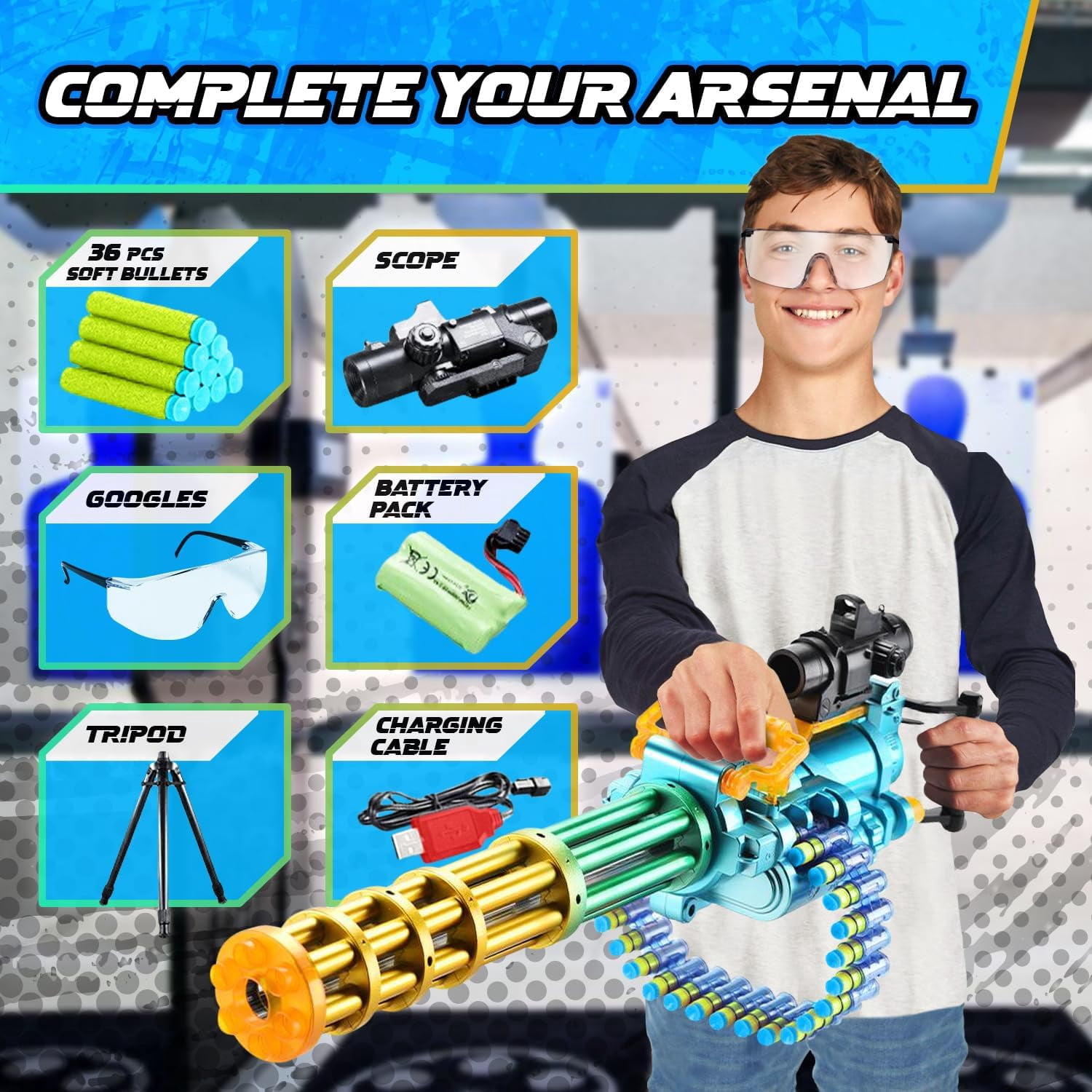 Foam Blaster Manual With 24 Chian Dart  Blaster Set with 40 Foam Darts Birthday Gift for  Age 14+  EVA Darts Foam Blaster for  Games Yard