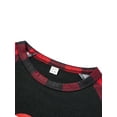thumbnail image 6 of Gureui Matching Family Christmas Pajamas Set , Long Sleeve Cute Cartoon Print Tops + Plaid Pants Set Sleepwear, 6 of 9